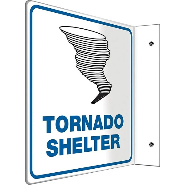 Safety Signs Accuform Signs® Tornado Shelter Projection Sign, Black/Blue/White, 8"H X 8"W, 1/Pack 3 Safety Signs Accuform Signs® Tornado Shelter Projection Sign, Black/Blue/White, 8"H X 8"W, 1/Pack