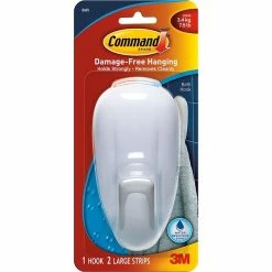 Command™ Adhesive Hooks Command™ Bathroom Hook, White, 1/Pack