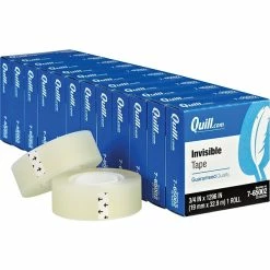 Quill Brand® Invisible Tape, Matte Finish, 3/4" X 36 Yds., 12 /Pack (765002PK)