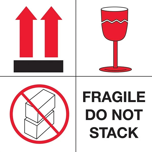 The Packaging Wholesalers Tape Logic® Labels, "Fragile - Do Not Stack", 4" X 4", Red/White/Black, 500/Roll 3 The Packaging Wholesalers Tape Logic® Labels, "Fragile - Do Not Stack", 4" X 4", Red/White/Black, 500/Roll