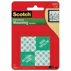 Mounting Tabs Scotch® Permanent Heavy Duty Mounting Squares, 1" X 1", 16/Pack