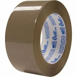 Packaging Tape Quill Brand® Medium-Duty Natural Rubber Packing Tape, 2.3 Mil, 2" X 110 Yds., Tan, 6/Pack, (C601/90508TN)