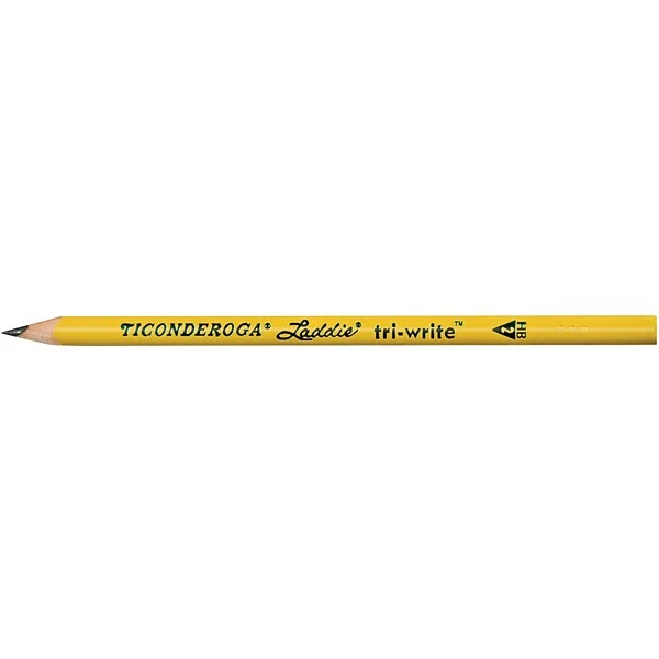 Wooden Pencils Ticonderoga Laddie Tri-write Pencils Without Eraser, No. 2, Box Of 36 (DIX13044) 1 Wooden Pencils Ticonderoga Laddie Tri-write Pencils Without Eraser, No. 2, Box Of 36 (DIX13044)