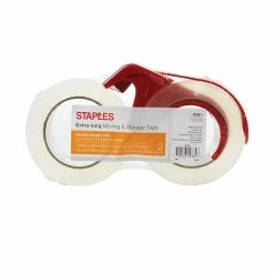 Packaging Tape Staples® Long Lasting Storage Packing Tape With Dispenser, 1.88" X 98 Yds, Clear, 2/Rolls (ST-A26-902DP3)