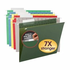 Smead TUFF Hanging File Folders With Easy Slide Tab, 1/3 Cut, Letter Size, Steel Gray, 18/Box (64092) 14 Smead TUFF Hanging File Folders With Easy Slide Tab, 1/3 Cut, Letter Size, Steel Gray, 18/Box (64092) -Bankers Box shop s1192416 s7