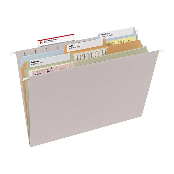 Smead TUFF Hanging File Folders With Easy Slide Tab, 1/3 Cut, Letter Size, Steel Gray, 18/Box (64092) 5 Smead TUFF Hanging File Folders With Easy Slide Tab, 1/3 Cut, Letter Size, Steel Gray, 18/Box (64092) - Image 4