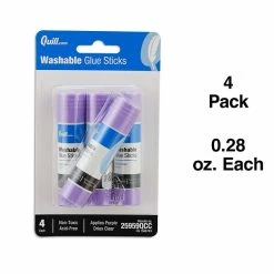 Quill Brand Washable Glue Sticks, 0.28 Oz., Purple, 4/Pack (25959-QCC) -Bankers Box shop s1223723 s7