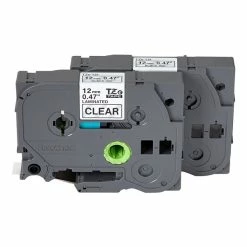 Brother Label Maker Tapes Brother Genuine P-touch TZe-1312PK Label Maker Tape, 1/2"W, Black On Clear, 2/Pack