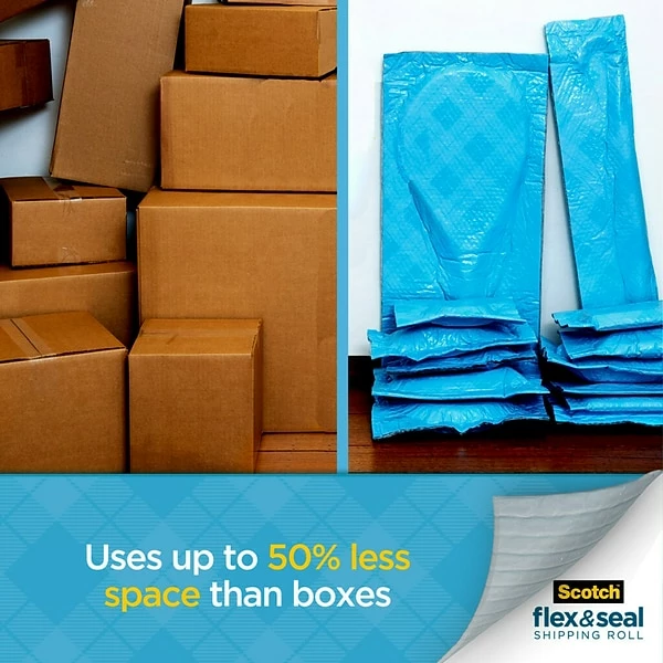 Flex And Seal Scotch™ Flex & Seal Shipping Roll Self-Sealing Padded Mailer, 15" X 200', Blue (FS-15200) 4 Flex And Seal Scotch™ Flex & Seal Shipping Roll Self-Sealing Padded Mailer, 15" X 200', Blue (FS-15200) - Image 3