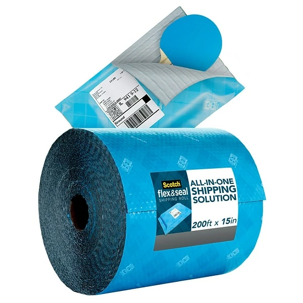 Flex And Seal Scotch™ Flex & Seal Shipping Roll Self-Sealing Padded Mailer, 15" X 200', Blue (FS-15200) 7 Flex And Seal Scotch™ Flex & Seal Shipping Roll Self-Sealing Padded Mailer, 15" X 200', Blue (FS-15200) - Image 6
