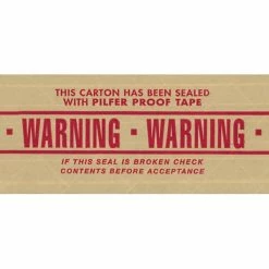 Paper Tape Tape Logic® #7500 Pre-Printed Reinforced Water Activated Tape, "Warning", 3" X 450', Kraft, 10/Case (T9077500P)