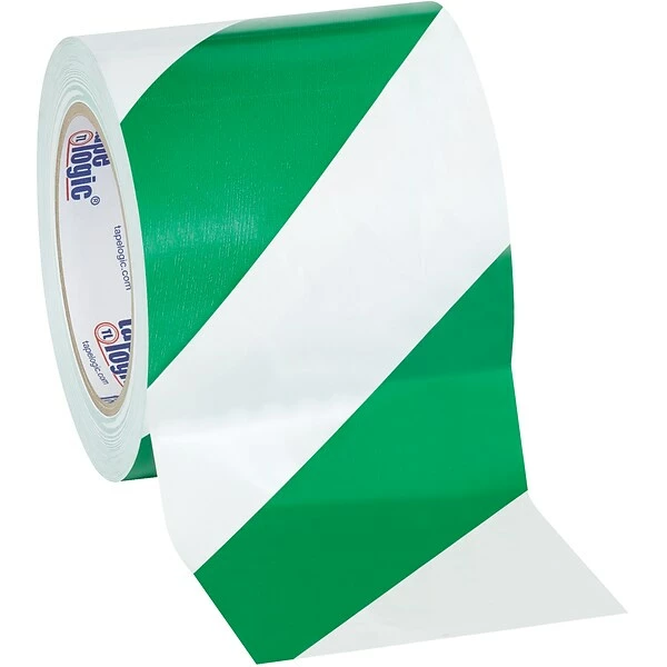 Tape Logic™ Striped Vinyl Safety Tapes Tape Logic™ 4" X 36 Yds. Striped Vinyl Safety Tape, Green/White, 3/Pack 3 Tape Logic™ Striped Vinyl Safety Tapes Tape Logic™ 4" X 36 Yds. Striped Vinyl Safety Tape, Green/White, 3/Pack
