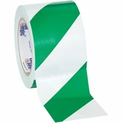 Tape Logic™ Striped Vinyl Safety Tapes Tape Logic™ 3" X 36 Yds. Striped Vinyl Safety Tape, Green/White, 3/Pack