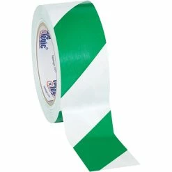 Tape Logic™ Striped Vinyl Safety Tapes Tape Logic™ 2" X 36 Yds. Striped Vinyl Safety Tape, Green/White, 3/Pack