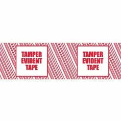 SI Products Security Tape, 2" X 110 Yds., Red/White, 6/Pack (155RCP)