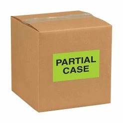 Quill Brand® "Partial Case" Labels, Yellow/Black, 5" X 3", 500/Rl