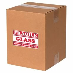 PACKAGING MAX Labels Tape Logic Fragile Glass Handle With Care Staples® Shipping Label, 3" X 5", 500/Roll
