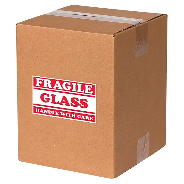 PACKAGING MAX Labels Tape Logic Fragile Glass Handle With Care Staples® Shipping Label, 3" X 5", 500/Roll 3 PACKAGING MAX Labels Tape Logic Fragile Glass Handle With Care Staples® Shipping Label, 3" X 5", 500/Roll
