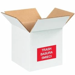 Labels Tape Logic 2" X 3" "TRASH/BASURA/SMIECI" Inventory Label, Red, 500/Roll