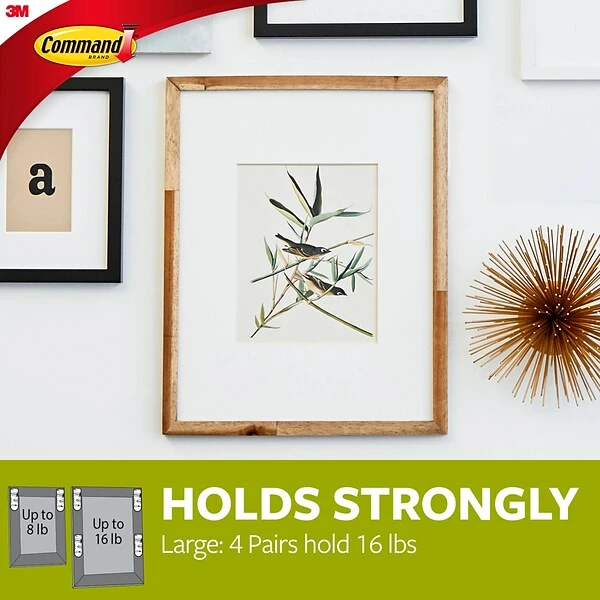 Hooks & Hanging Strips Command™ Large Picture Hanging Strips, White, 20 Pairs/Pack (17206-20NA) 6 Hooks & Hanging Strips Command™ Large Picture Hanging Strips, White, 20 Pairs/Pack (17206-20NA) - Image 4