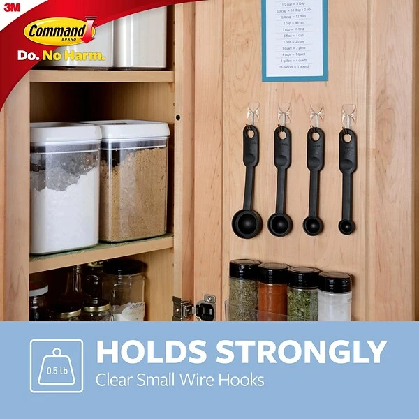 Hooks & Hanging Strips Command™ Small Wire Hook, Clear, 40 Hooks, 48 Strips/Pack (17067CLR-S40NA) 4 Hooks & Hanging Strips Command™ Small Wire Hook, Clear, 40 Hooks, 48 Strips/Pack (17067CLR-S40NA) - Image 2