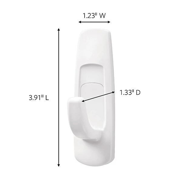 Command™ Adhesive Hooks Command™ Large Utility Hook, White, 3 Hooks, 6 Strips/Pack (17003-3ES) 4 Command™ Adhesive Hooks Command™ Large Utility Hook, White, 3 Hooks, 6 Strips/Pack (17003-3ES) - Image 2
