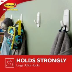 Command™ Adhesive Hooks Command™ Large Utility Hook, White, 3 Hooks, 6 Strips/Pack (17003-3ES) 12 Command™ Adhesive Hooks Command™ Large Utility Hook, White, 3 Hooks, 6 Strips/Pack (17003-3ES) -Bankers Box shop sp129292113 s7