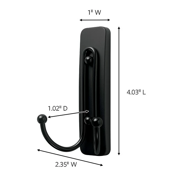 Hooks & Hanging Strips Command™ Large Double Hook, Matte Black, 1 Hook, 1 Strip/Pack (17036MB-ES) 4 Hooks & Hanging Strips Command™ Large Double Hook, Matte Black, 1 Hook, 1 Strip/Pack (17036MB-ES) - Image 2