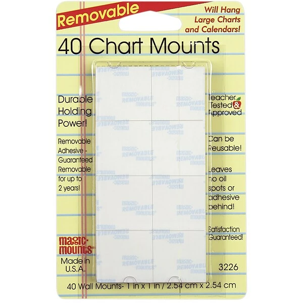 Miller Studio Mounting Tabs Magic Mounts® Chart Mounts, 1" X 1", 40 Per Pack, 6 Packs (MIL3226-6) 3 Miller Studio Mounting Tabs Magic Mounts® Chart Mounts, 1" X 1", 40 Per Pack, 6 Packs (MIL3226-6)
