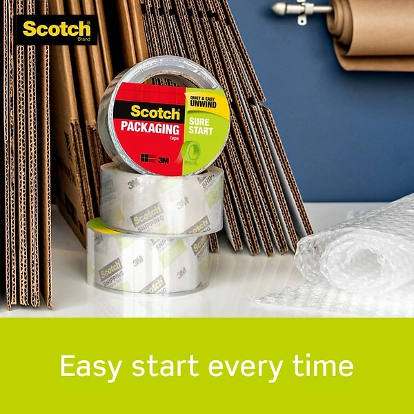 Scotch® Sure Start Packaging Tape, 1.88 In X 54.6 Yds, Clear, 18 Rolls (3450-18CP) 8 Scotch® Sure Start Packaging Tape, 1.88 In X 54.6 Yds, Clear, 18 Rolls (3450-18CP) - Image 6