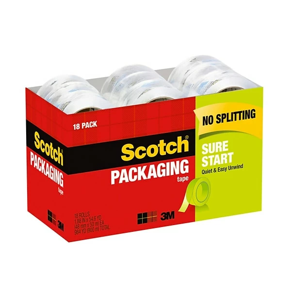 Scotch® Sure Start Packaging Tape, 1.88 In X 54.6 Yds, Clear, 18 Rolls (3450-18CP) 4 Scotch® Sure Start Packaging Tape, 1.88 In X 54.6 Yds, Clear, 18 Rolls (3450-18CP) - Image 2