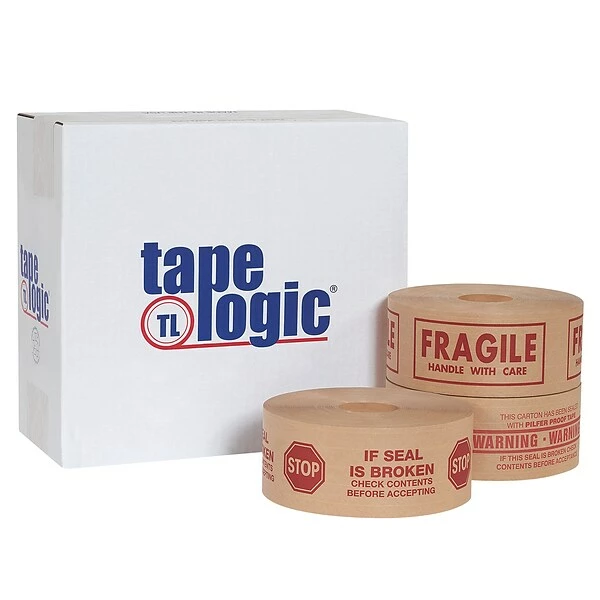 Paper Tape Tape Logic® #7500 Pre-Printed Reinforced Water Activated Tape, "Fragile", 3" X 450' , Kraft, 10/Case (T9077500F) 5 Paper Tape Tape Logic® #7500 Pre-Printed Reinforced Water Activated Tape, "Fragile", 3" X 450' , Kraft, 10/Case (T9077500F) - Image 3