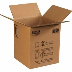 Double Wall Shipping Boxes Quill Brand 12.5" X 12.5" X 15.125" Corrugated Shipping Boxes, 275#/ECT-48 Mullen Rated Corrugated, Pack Of 10, (HAZCO15GP)