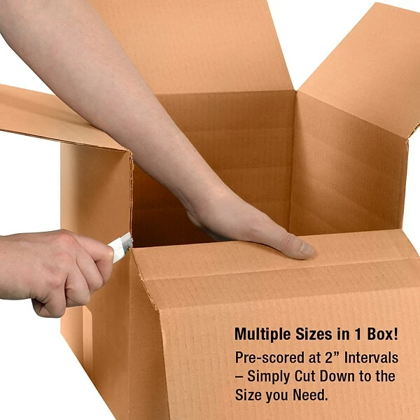 Corrugated Multi-Depth Boxes Quill Brand 6" X 6" X 4" Multi-Depth Shipping Boxes, 200#/ECT-32 Mullen Rated Corrugated, Pack Of 25, (MD664) 4 Corrugated Multi-Depth Boxes Quill Brand 6" X 6" X 4" Multi-Depth Shipping Boxes, 200#/ECT-32 Mullen Rated Corrugated, Pack Of 25, (MD664) - Image 2