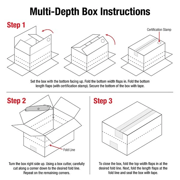 Corrugated Multi-Depth Boxes Quill Brand 6" X 6" X 4" Multi-Depth Shipping Boxes, 200#/ECT-32 Mullen Rated Corrugated, Pack Of 25, (MD664) 5 Corrugated Multi-Depth Boxes Quill Brand 6" X 6" X 4" Multi-Depth Shipping Boxes, 200#/ECT-32 Mullen Rated Corrugated, Pack Of 25, (MD664) - Image 3