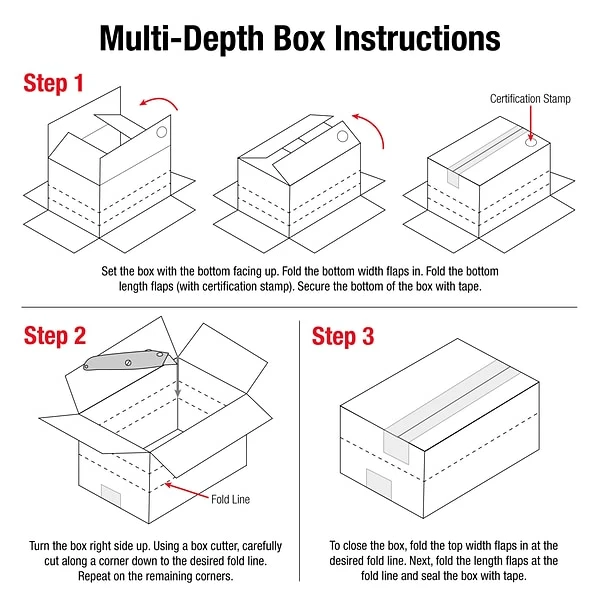 Corrugated Boxes; 26" Length SI Products 26" X 18" X 16" Multi-Depth Shipping Boxes, 200#/ECT-32 Mullen Rated Corrugated, Pack Of 10, (MD261816) 5 Corrugated Boxes; 26" Length SI Products 26" X 18" X 16" Multi-Depth Shipping Boxes, 200#/ECT-32 Mullen Rated Corrugated, Pack Of 10, (MD261816) - Image 3