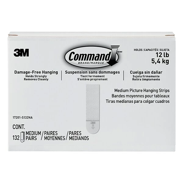 Hooks & Hanging Strips Command® Medium Picture Hanging Strips, White, 132 Sets/Pack (17201-S132NA) 10 Hooks & Hanging Strips Command® Medium Picture Hanging Strips, White, 132 Sets/Pack (17201-S132NA) - Image 8
