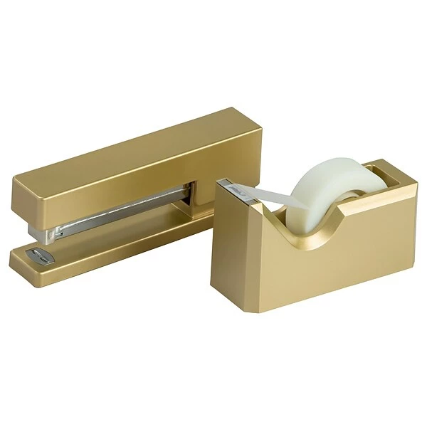 Desktop Organizers JAM Paper® Office & Desk Sets, 1 Stapler & 1 Tape Dispenser, Gold, 2/Pack (3378go) 1 Desktop Organizers JAM Paper® Office & Desk Sets, 1 Stapler & 1 Tape Dispenser, Gold, 2/Pack (3378go)