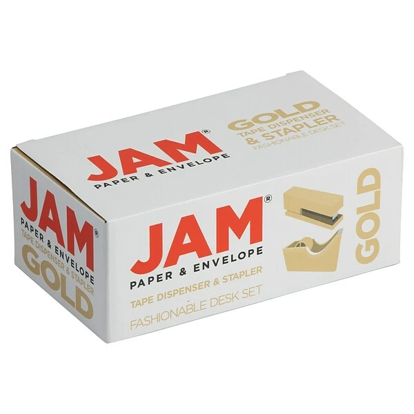 Desktop Organizers JAM Paper® Office & Desk Sets, 1 Stapler & 1 Tape Dispenser, Gold, 2/Pack (3378go) 4 Desktop Organizers JAM Paper® Office & Desk Sets, 1 Stapler & 1 Tape Dispenser, Gold, 2/Pack (3378go) - Image 4