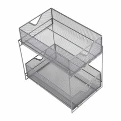 Decorative Boxes & Baskets Mind Reader Network Collection 2-Tier Metal Mesh Storage Baskets, Silver (CABASK2T-SIL) 11 Decorative Boxes & Baskets Mind Reader Network Collection 2-Tier Metal Mesh Storage Baskets, Silver (CABASK2T-SIL) -Bankers Box shop sp155207118 s7