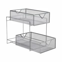 Decorative Boxes & Baskets Mind Reader Network Collection 2-Tier Metal Mesh Storage Baskets, Silver (CABASK2T-SIL) 12 Decorative Boxes & Baskets Mind Reader Network Collection 2-Tier Metal Mesh Storage Baskets, Silver (CABASK2T-SIL) -Bankers Box shop sp155207119 s7