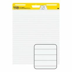 Easel Pads Post-it® Super Sticky Easel Pad, 25" X 30", White, Lined, 6 Pads/Pack, 30 Sheets/Pad (561WL VAD 6PK)