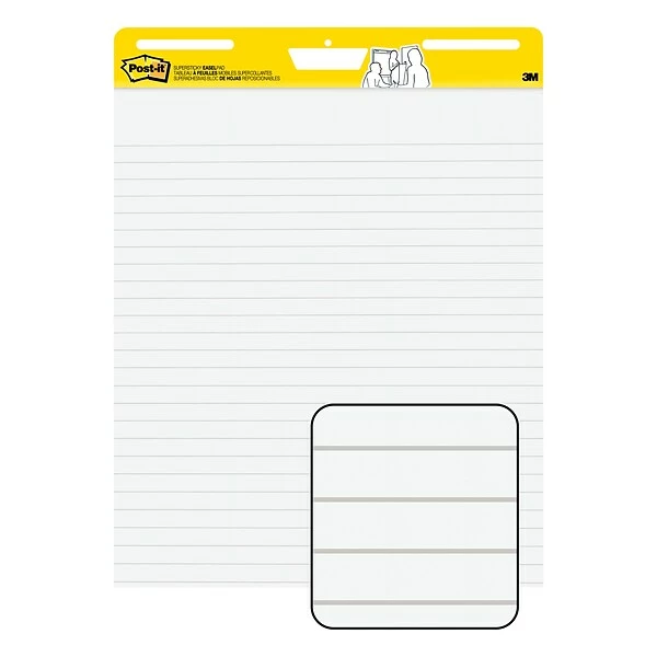 Easel Pads Post-it® Super Sticky Easel Pad, 25" X 30", White, Lined, 6 Pads/Pack, 30 Sheets/Pad (561WL VAD 6PK) 2 Easel Pads Post-it® Super Sticky Easel Pad, 25" X 30", White, Lined, 6 Pads/Pack, 30 Sheets/Pad (561WL VAD 6PK)