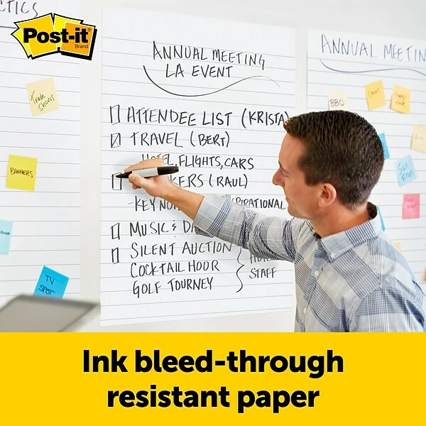 Easel Pads Post-it® Super Sticky Easel Pad, 25" X 30", White, Lined, 6 Pads/Pack, 30 Sheets/Pad (561WL VAD 6PK) 4 Easel Pads Post-it® Super Sticky Easel Pad, 25" X 30", White, Lined, 6 Pads/Pack, 30 Sheets/Pad (561WL VAD 6PK) - Image 3