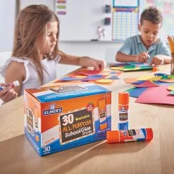 Elmer's School WashableRemovable Glue Sticks, 0.24 Oz., White, 30/Pack (E556)