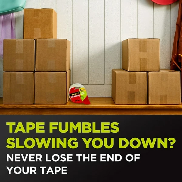 Tape Dispenser W Tape Scotch® Sure Start Shipping Packing Tape With Refillable Dispenser, 1.88" X 38.2 Yds., Clear (3450S-RD) 3 Tape Dispenser W Tape Scotch® Sure Start Shipping Packing Tape With Refillable Dispenser, 1.88" X 38.2 Yds., Clear (3450S-RD)