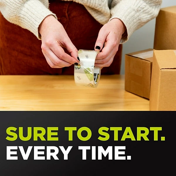 Tape Dispenser W Tape Scotch® Sure Start Shipping Packing Tape With Refillable Dispenser, 1.88" X 38.2 Yds., Clear (3450S-RD) 4 Tape Dispenser W Tape Scotch® Sure Start Shipping Packing Tape With Refillable Dispenser, 1.88" X 38.2 Yds., Clear (3450S-RD) - Image 2