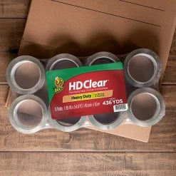 Acrylic Tape Duck® Brand 1.88 In. X 54.6 Yd. HD Clear™ Heavy Duty Packing Tape, Clear, 8-Pack (282195)