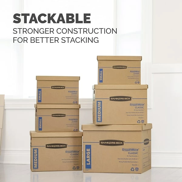Bankers Box® Moving Boxes Bankers Box® SmoothMove 19" X 14.5" X 15.5" Moving Box, Kraft, 8/Carton (7717201) 8 Bankers Box® Moving Boxes Bankers Box® SmoothMove 19" X 14.5" X 15.5" Moving Box, Kraft, 8/Carton (7717201) - Image 6
