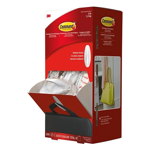 Command™ Cabinet Packs Command™ Medium Hooks Cabinet Pack, 50/Pack 3 Command™ Cabinet Packs Command™ Medium Hooks Cabinet Pack, 50/Pack